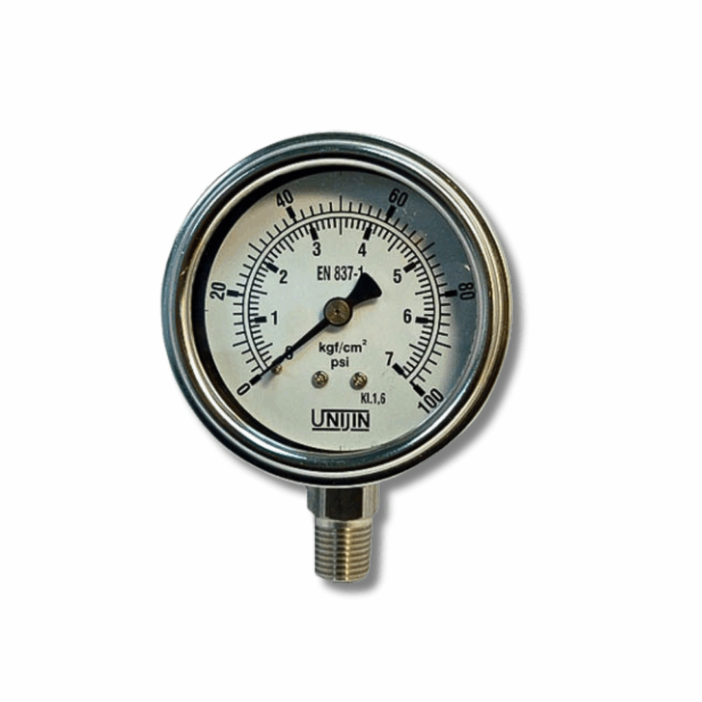 Pressure Gauge UNIJIN PN254/255 เกจวัดแรงดันน้ำ ลม ของเหลว หน้าปัดอ่านง่าย มาตรฐาน EN 837-1