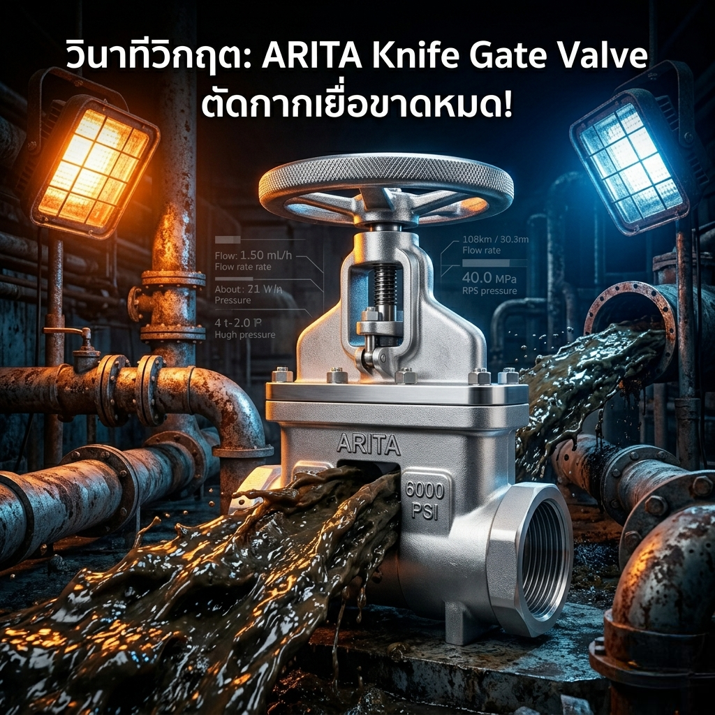 ในวินาทีวิกฤต…วาล์วต้องไม่ติดขัด! ทำไม Knife Gate Valve ARITA ถึงเป็นตัวเลือกอันดับ 1 สำหรับระบบจัดการกากและของเสียที่หนืดข้น