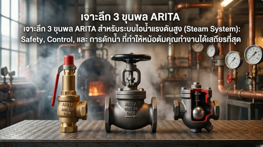 ระบบไอน้ำ ARITA Safety Valve Globe Valve Steam Trap