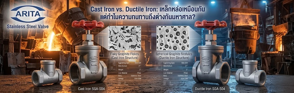 Cast Iron vs Ductile Iron เหล็กหล่อเหมือนกัน แต่ทำไมความทนทานถึงต่างกันมหาศาล? เลือกผิด…เสี่ยงท่อระเบิด!