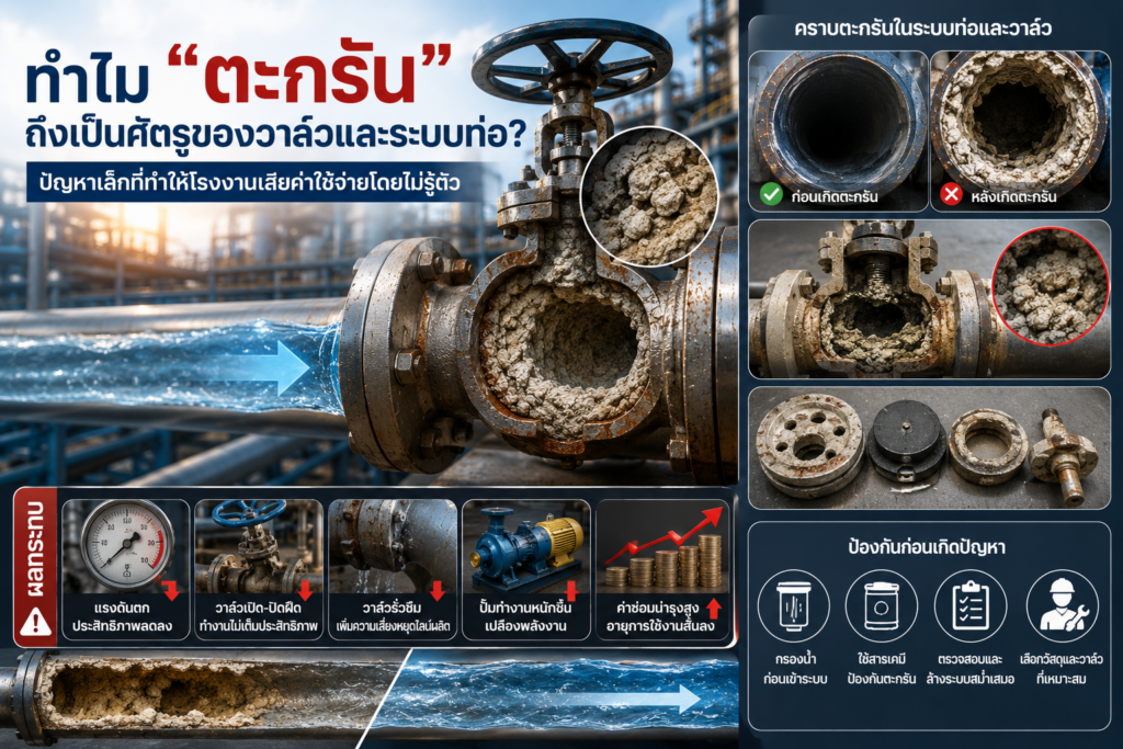ทำไม “ตะกรัน” ถึงเป็นศัตรูของวาล์วและระบบท่อ? ปัญหาเล็กที่ทำให้โรงงานเสียค่าใช้จ่ายโดยไม่รู้ตัว