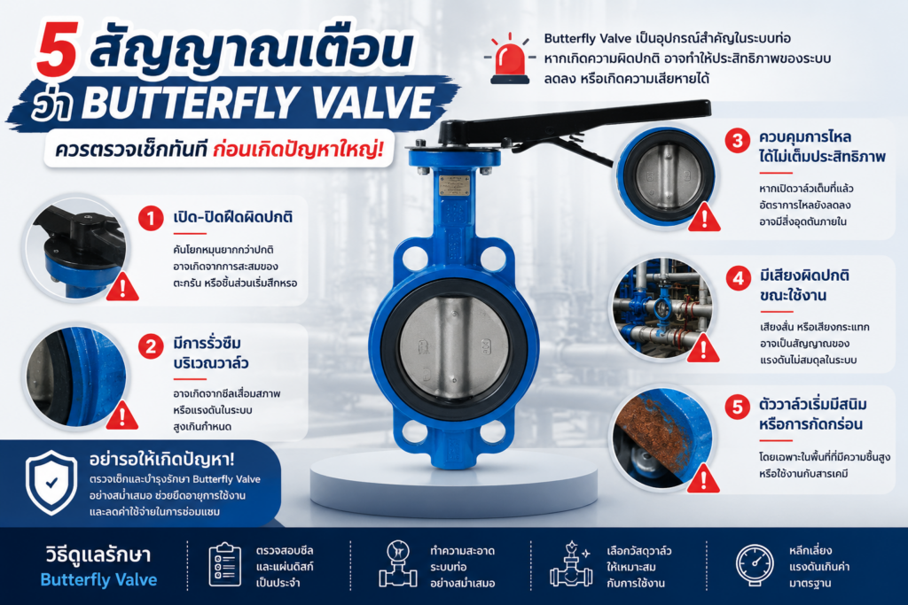 สัญญาณเตือนว่า Butterfly Valve ควรได้รับการตรวจสอบ