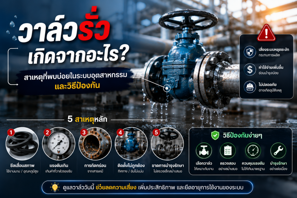วาล์วรั่วเกิดจากอะไร? สาเหตุที่พบบ่อยในระบบอุตสาหกรรมและวิธีป้องกัน